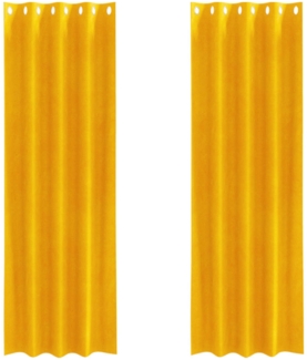 vidaXL Verdunkelungsvorhänge 2 pcs Senfgelb 140 x 260 cm Samt 4107272