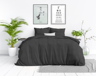 Sitheim-Europe Bettwäsche STONE WASHED Baumwolle Bettbezug & Kissenbezüge, Baumwolle, 2 teilig