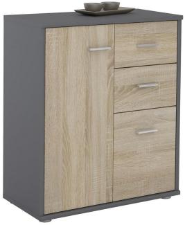 CARO-Möbel Highboard LOCARNO, Kommode Highboard Mehrzweckschrank Büro Beistell Design 2 Türen Schubl
