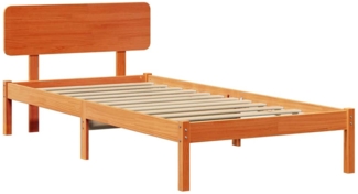 vidaXL Bettrahmen Wachsbraun 75 x 190 cm Massives Kiefernholz 872133