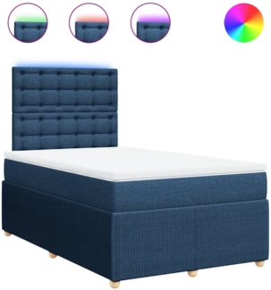 vidaXL Boxspringbett mit Matratze Blau 120x190 cm Stoff 3294315