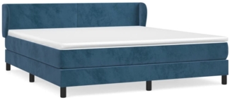 vidaXL Boxspringbett mit Matratze Dunkelblau 160x200 cm Samt 3127383