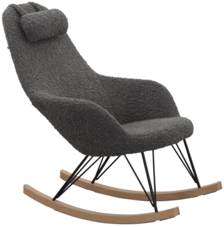 Schaukelstuhl Holz, Metall und 100 % Polyester Grau