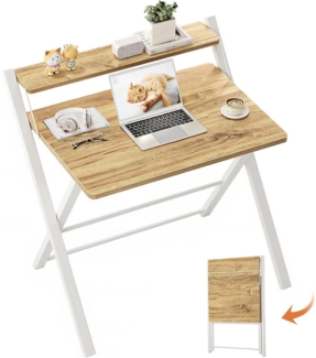 Klappbarer Schreibtisch für Home Office Beige 70x52x70cm Stabil Langlebig