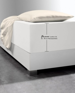 Fleuresse 'Comfort XL' Spannbetttuch, 140x200 - 160x220 cm, bis 40 cm Höhe, naturweiß