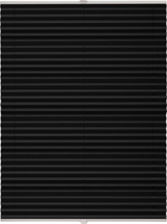 ondeco Plissee Klemmfix auf Maß für alle Fenster innen, ohne Bohren, Montage Klemmträger Sonnenschutz Sichtschutz Rollo Blickdicht - Schwarz - B): 81-90 cm, H): 101-150 cm