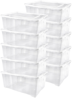 Alpfa 10er-Set Schuhboxen Kunststoffbox Klarsichtbox mit Belüftung
