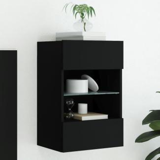 vidaXL TV-Wandschrank mit LED-Leuchten Schwarz 40x30x60,5 cm 837080