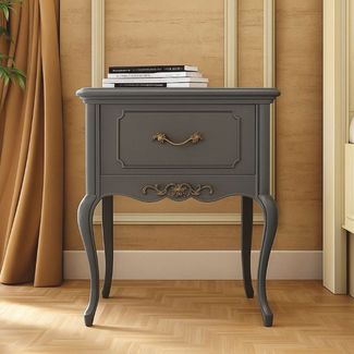 Casa Padrino Luxus Barock Nachttisch mit Schublade Grau H. 60 cm - Barock Möbel