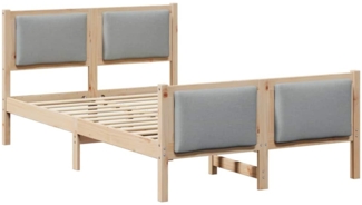 vidaXL Bettrahmen mit Kopfteil Hellgrau 120 x 200 cm Stoff 878329