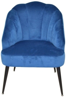 Polstersessel "Ibek" mit Samtbezug in blau