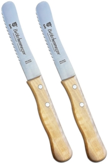 SMI Brötchenmesser Buttermesser Wellenschliff Buchenholz Frühstücksmesser Buckelsmesser, nicht spülmaschinenfest