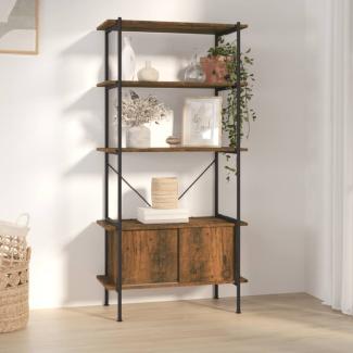 vidaXL Regal mit 5 Böden und Schrank 80 x 40 x 163 cm Stahl Holzwerkstoff [336356]