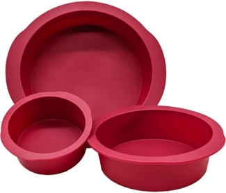 Silikon Backform Set 3 Stück Kuchenform Rund Antihaft 10+15+20cm