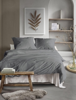 Irisette Mako Satin Bettwäsche Tokio 8607-11 Streifen Grau 135x200