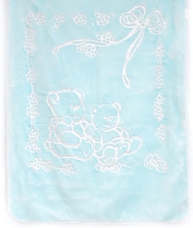 LuckyBaby Kuscheldecke 140 x 110 cm große und weiche Babydecke aus 100% Polyester Hellblau