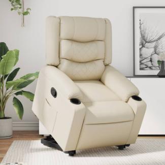 vidaXL Relaxsessel mit Aufstehhilfe Creme Kunstleder 3206552