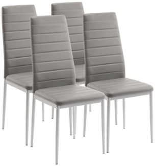 VINGLI Esszimmerstuhl Küchenstühle mit Rückenlehne, Polsterstuhl mit Metallbeine (4 St), 6er Set