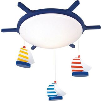 Bunte Deckenleuchte fürs Kinderzimmer, bruchsichere Deckenschale SEGELBOOTE