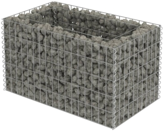 vidaXL Gabionen-Hochbeet Verzinkter Stahl 90×50×50 cm 143569