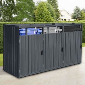 HOME DELUXE Mülltonnenbox dreitürig CUBO - 3x 240L
