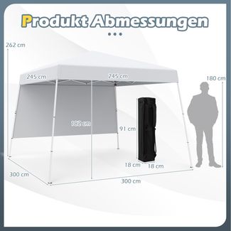 3 x 3 m Pop up Pavillon Faltpavillon Gartenzelt Wasserdicht & Sonnenschutz Gartenpavillon Partyzelt Weiß