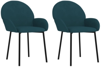 Esszimmerstühle 2 Stk. Blau Samt [344762]