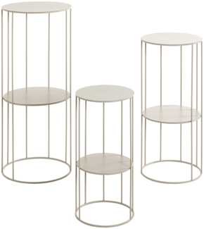 Blumentisch >54182< (3er Set) in grau (Kaschmirgrau) - 45x21 (HxD)