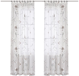 Joyswahl Gardine (1 St), Kräuselband, transparent, Ausbrenner Vorhänge Voile Landhausstil, Weiß Fensterschal Wohnzimmer