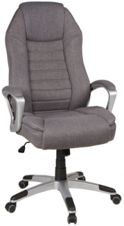 Chefsessel Dave / Dirk , Kunststoff, Stoff , Grau , 66 x 124 x 0 cm