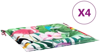 vidaXL Gartenstuhl-Kissen 4 Stk. Mehrfarbig 50x50x4 cm Stoff 361084