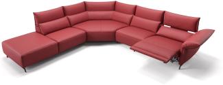 Sofanella Wohnlandschaft CUNEO Leder Sofalandschaft Sofa in Rot