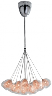 Pendelleuchte Hängeleuchte Hänge Deckenleuchte Metall Glas kupfer Ø. 60 H 145 cm