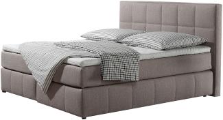 Maintal Boxspringbett Casano, 100 x 200 cm, Strukturstoff, 7-Zonen-Kaltschaum Matratze h3, beige