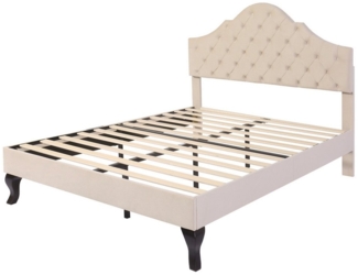 BlingBin Polsterbett Jugendbett Doppelbett mit Lattenrost und Kopfteil (1er Set, 1-tlg, Polsterbett 140x190cm mit höhenverstellbarem Kopfteil), für Erwachsene und Jugendliche, Holzlattenrost, einfache Montage, Samt