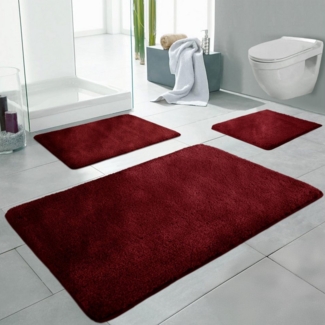 LindenBerg Badematte Badvorleger mit Mikrofaser - Badezimmer Teppich, Höhe 5 mm, rutschhemmend beschichtet, Waschbar, Pflegeleicht, Polyester, Rechteckig, 50 x 80 cm, 50 x 55 cm, 50 x 80 cm, 60 x 100 cm, 70 x 120 cm