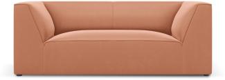 Micadoni 2-Sitzer Samtstoff Sofa Ruby | Bezug Pink | Beinfarbe Black Plastic