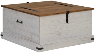 vidaXL Truhe HALDEN Weiß 91x91x47 cm Massivholz Kiefer 4018406