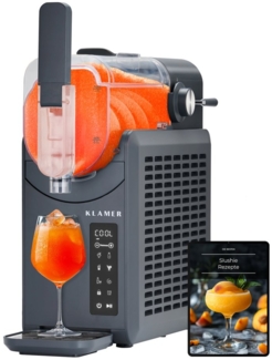 KLAMER Slush-Eismaschine 5 voreingestellte Programme: Slushie, Cocktail, Milchshake, Frappé, W…, 2 l, 220 W, Reinigungsautomatik, Touchpad-Steuerung, Programmierbar