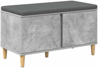 vidaXL Flurbank mit Kissen mit Speicher Beton Grau 60 x 38 x 46 cm 891531