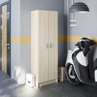 Mehrzweckschrank >Multipurpose< in Eiche - 58,5x180x37 (BxHxT)