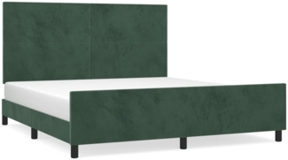 vidaXL Bettgestell mit Kopfteil Dunkelgrün 180x200 cm Samt 3125650