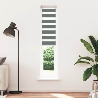 vidaXL Zebrarollo Dunkelgrau 50x200 cm Stoffbreite 45,9 cm Polyester 4014147
