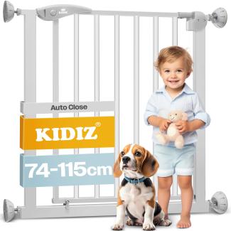 Kidiz® Türschutzgitter ✓ Absperrgitter ✓ Treppengitter ✓ Kindergitter | Gitter Haustier | 102 - 115 cm Weiss