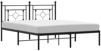 vidaXL Bettgestell mit Kopfteil Metall Schwarz 160x200 cm 374342