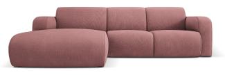 Micadoni Boucle Ecksofa Molino 4-Sitzer Links Strukturierter Stoff Rosa