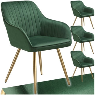 tectake Esszimmerstuhl Stuhl Marilyn, Samtoptik, gesteppt (Set, 4 St), Extra weicher Samtbezug mit stilvollem Steppmuster