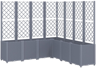 vidaXL Pflanzkübel mit Rankgitter Blaugrau 160x160x140 cm PP 367881