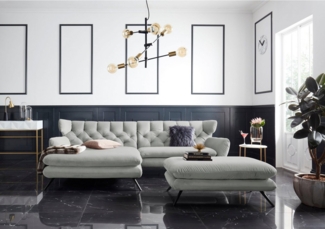 3C Candy Ecksofa Beatrice Designsofa in moderner Retrooptik, bequem und extravagant, mit Rückensteppung im Rautenmuster, Ohrenbacken Optik, L-Form