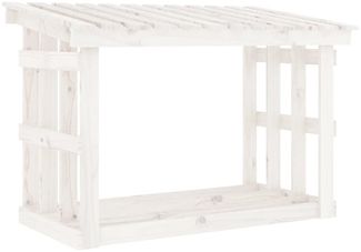 vidaXL Kaminholzregal Weiß 108x64,5x77 cm Massivholz Kiefer 822433